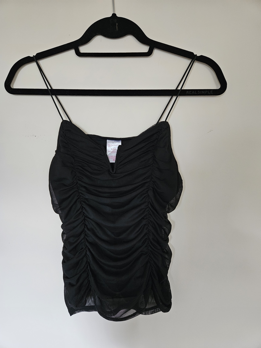 No Boundaries Black Ruched Spaghetti Strap Camisole
